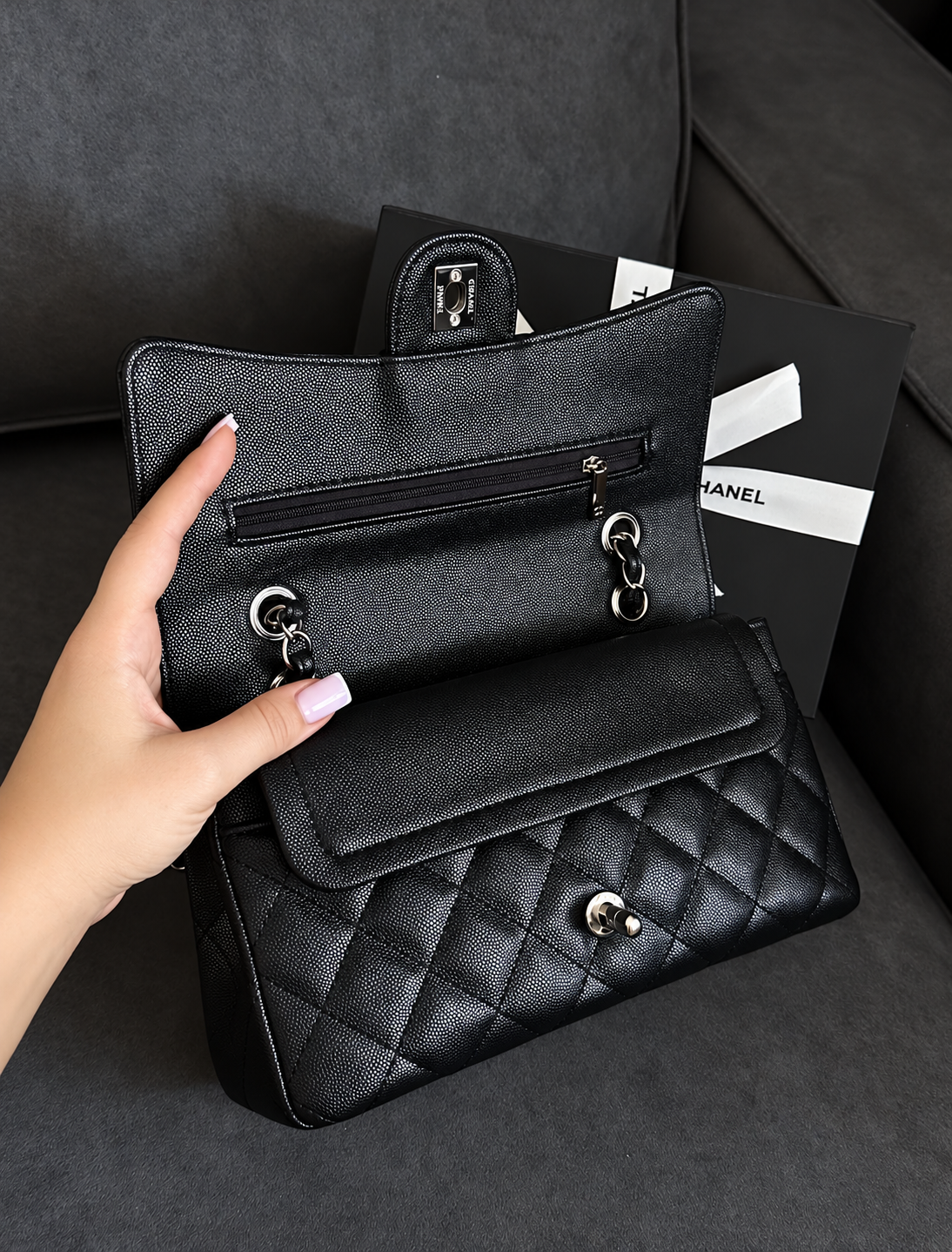 Сумка " Chanel classic " зерниста шкіра — фото 3