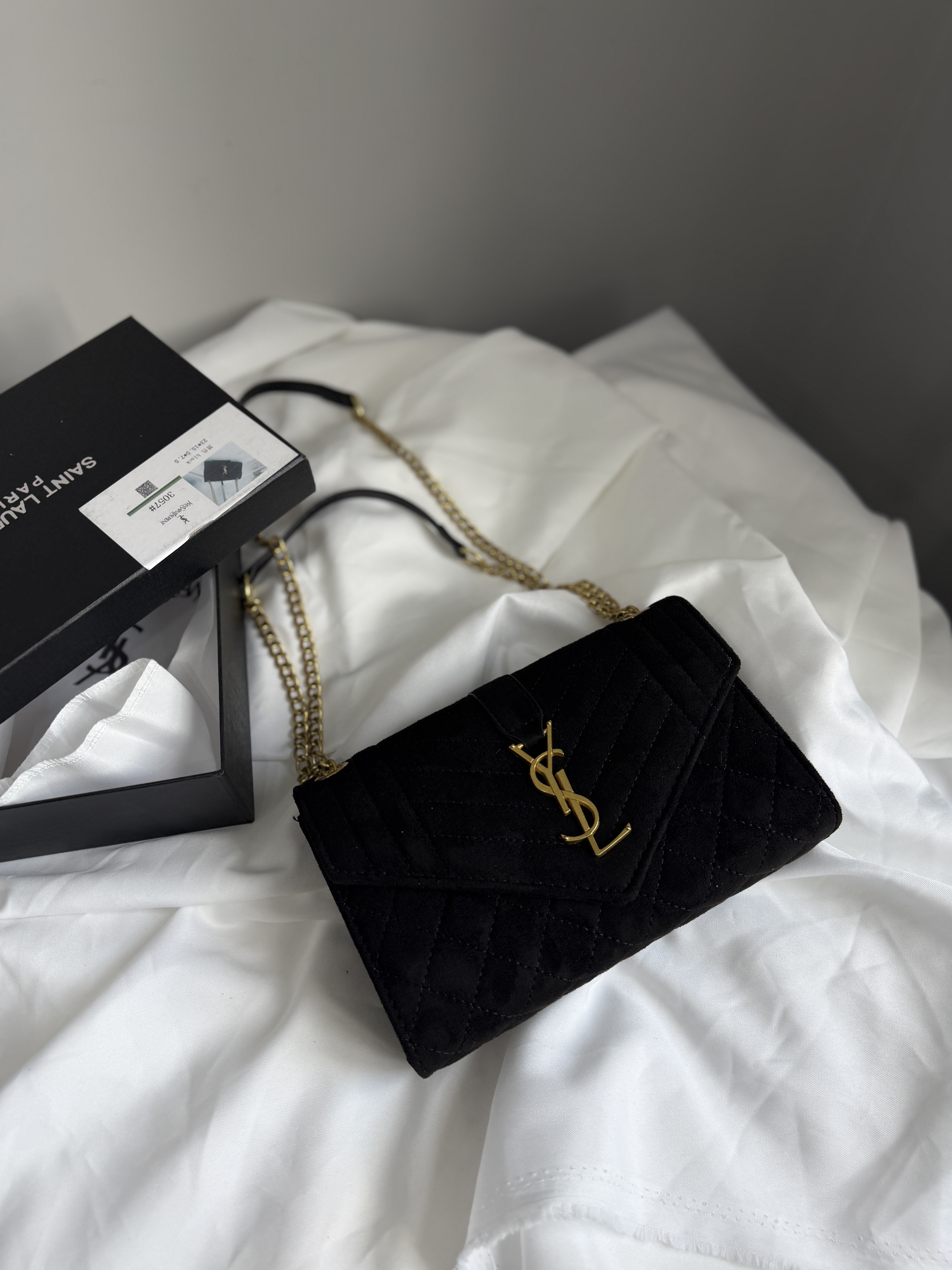 Сумка " Ysl " велюрова з коробкою — фото 5
