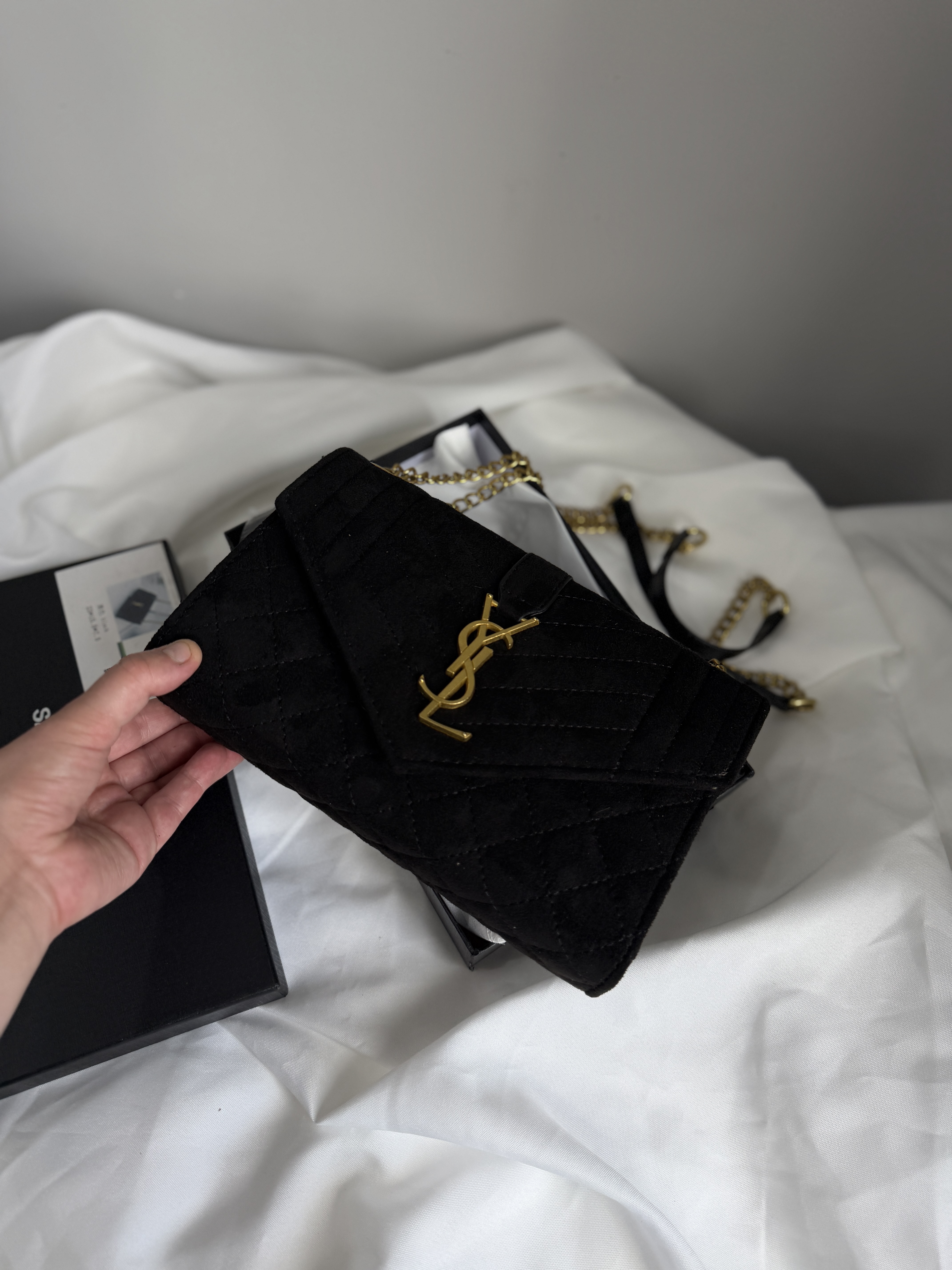 Сумка " Ysl " велюрова з коробкою — фото 4