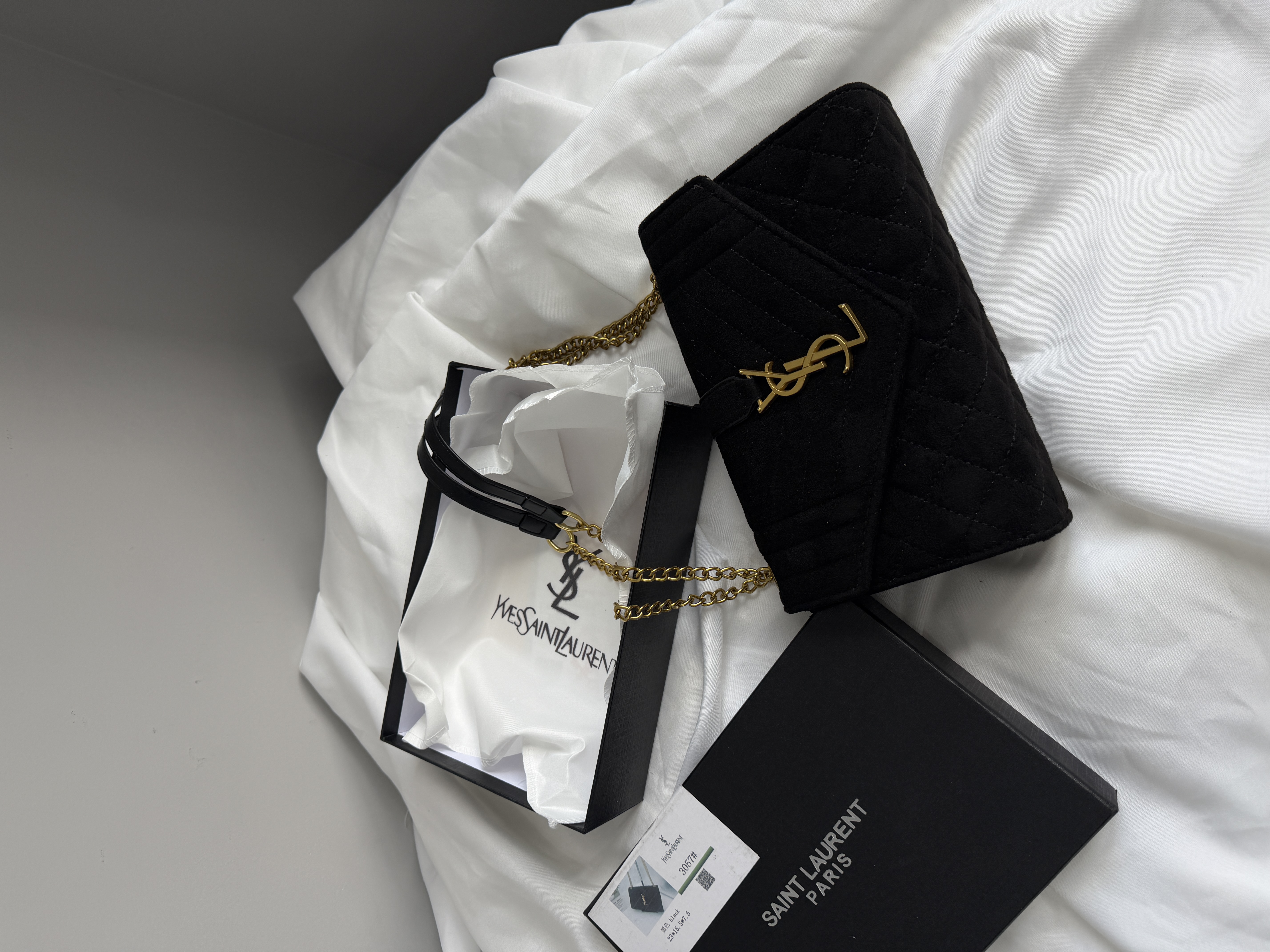 Сумка " Ysl " велюрова з коробкою