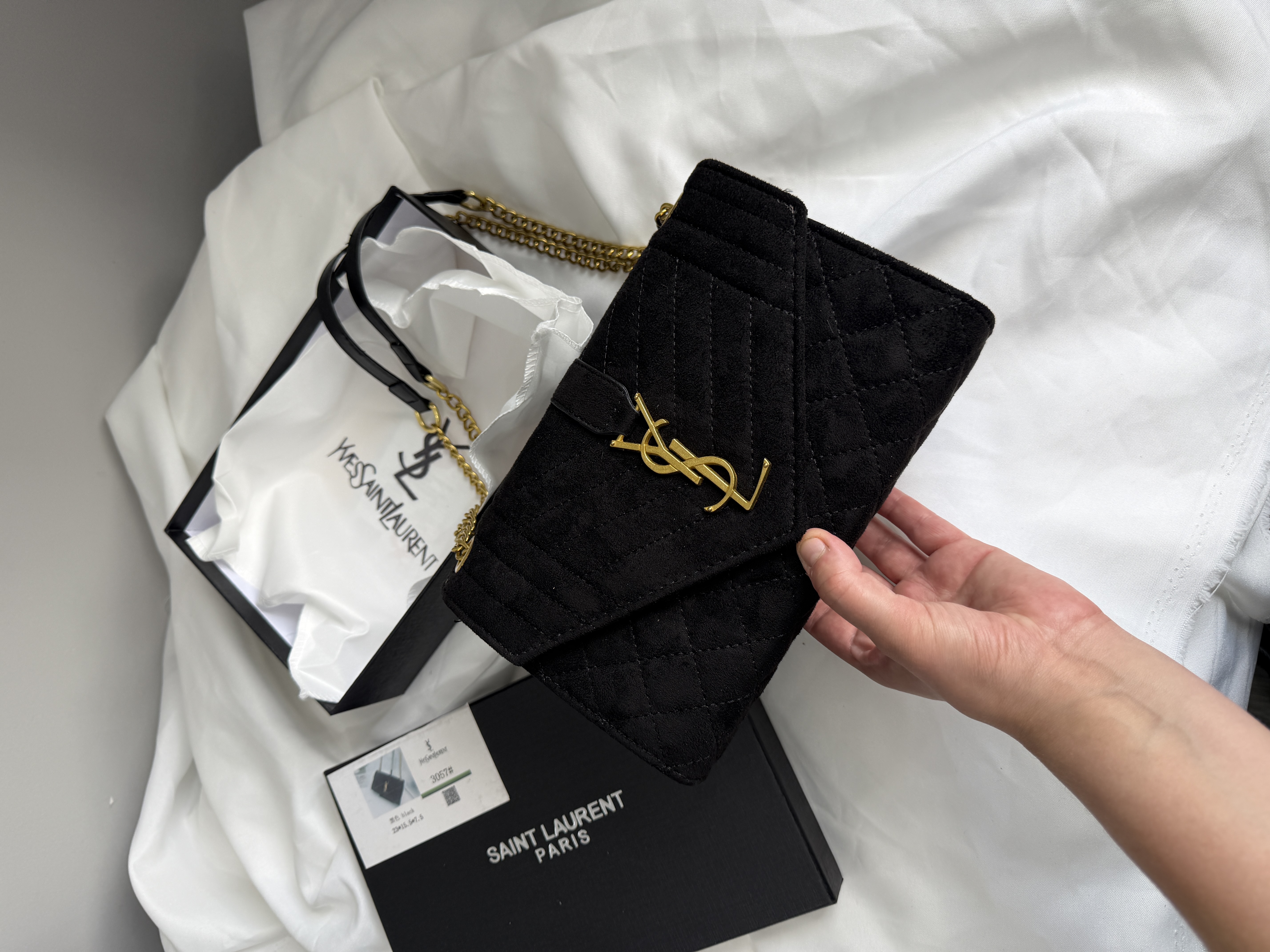 Сумка " Ysl " велюрова з коробкою — фото 2